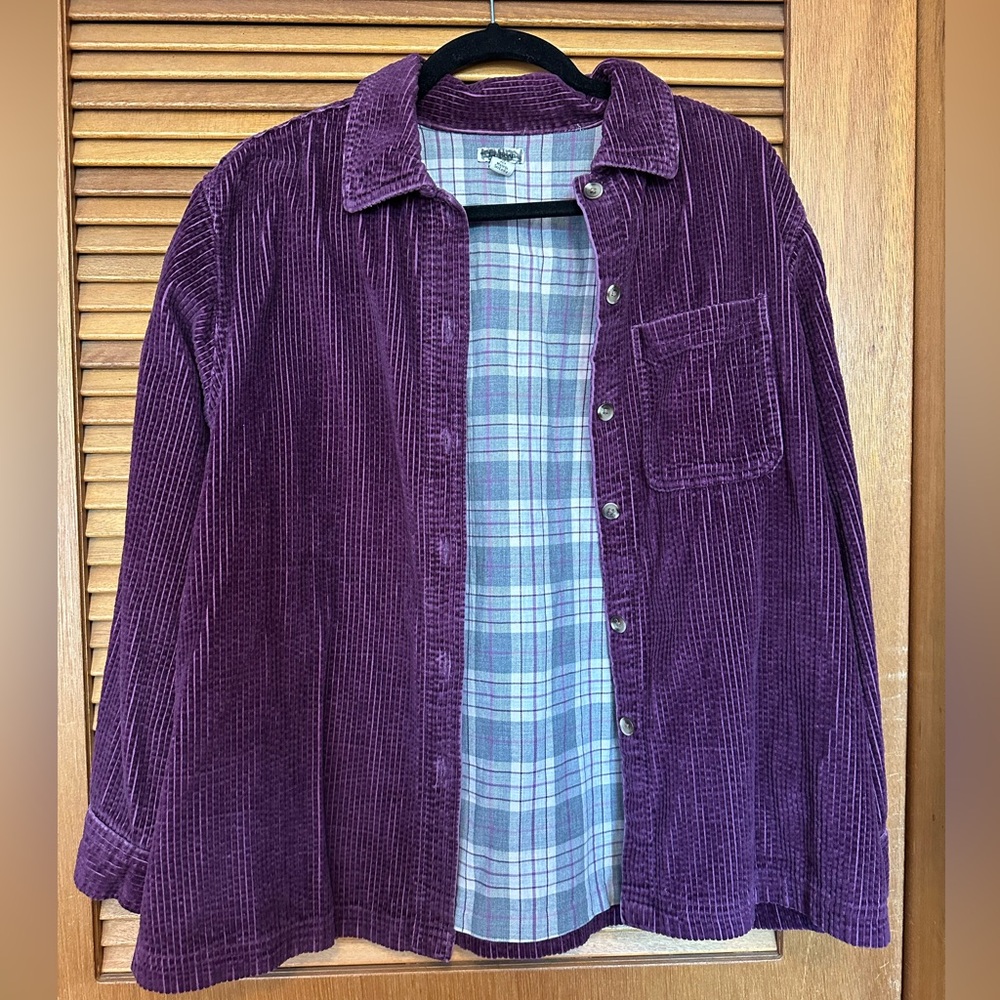 Purple corduroy LL Bean button up